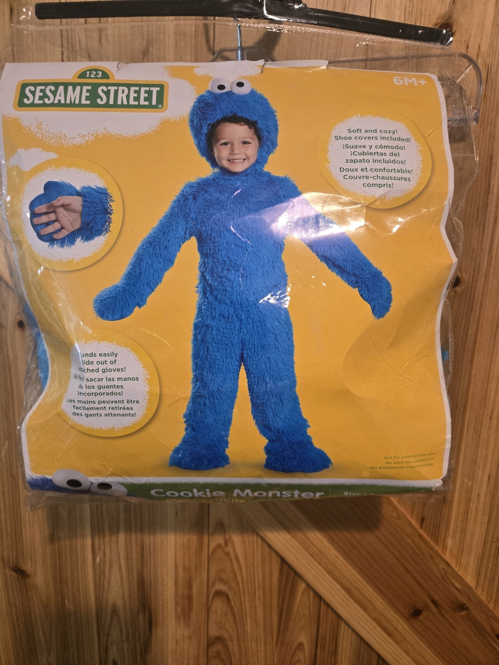 Disguise Cookie Monster Plush Blue Fuzzy Baby Costume